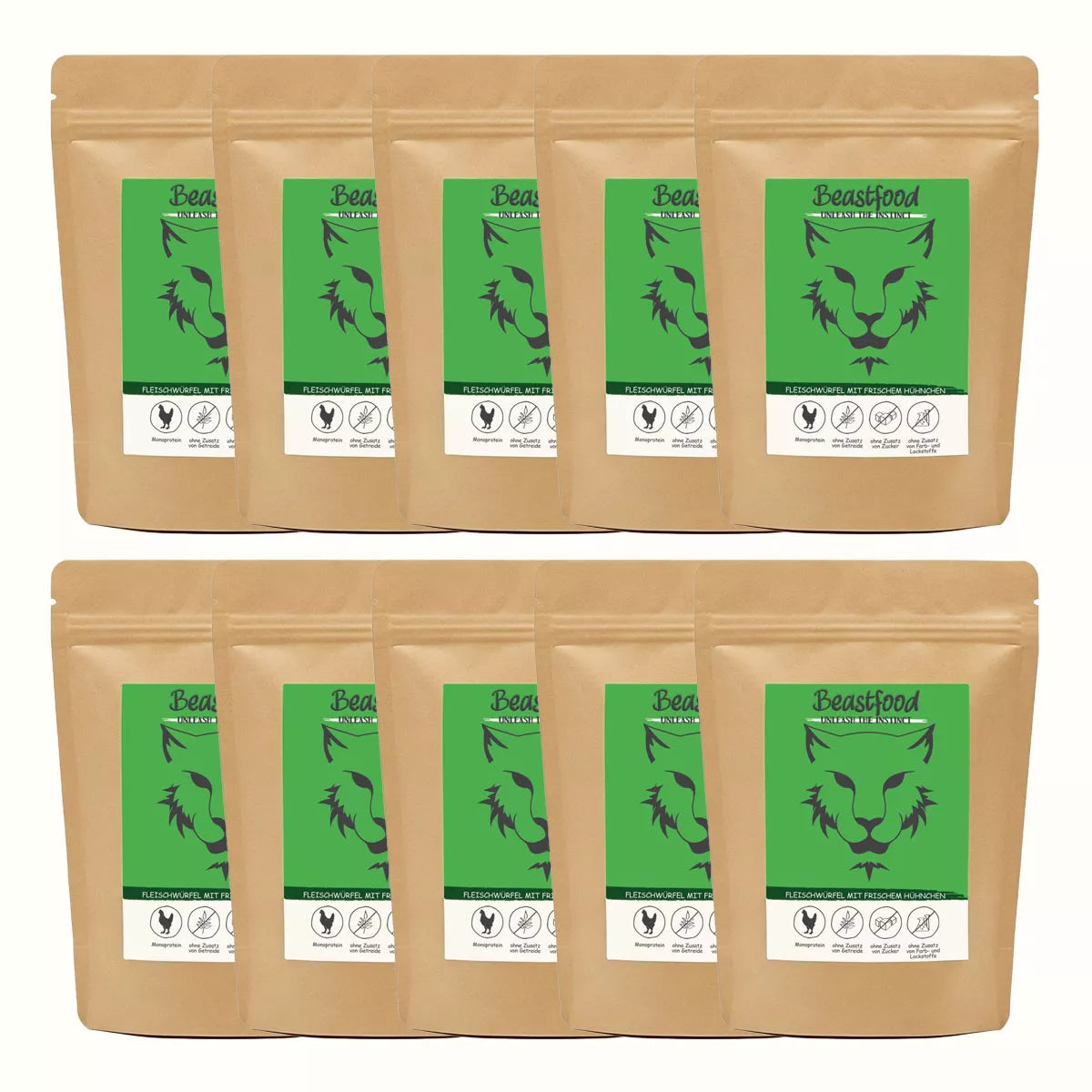Beastfood Fleischwürfel Huhn – Getreidefreier Katzensnack mit 92 % Fleisch