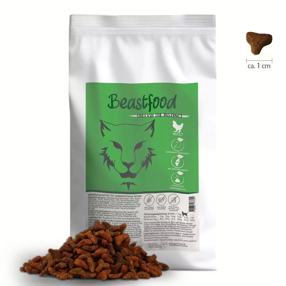 Beastfood Katzen Trockefutter mit magerem Hühnchen und Kartoffel